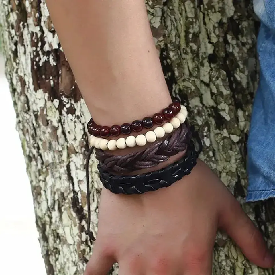 Pulsera Brazalete Manilla Ancla Anzuelo Cuero Hombre Y Mujer 7