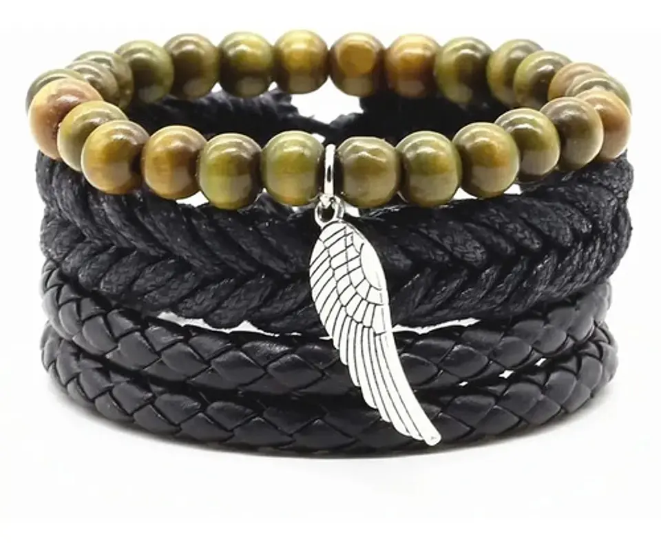 Pulsera Brazalete Manilla Ancla Anzuelo Cuero Hombre Y Mujer 8