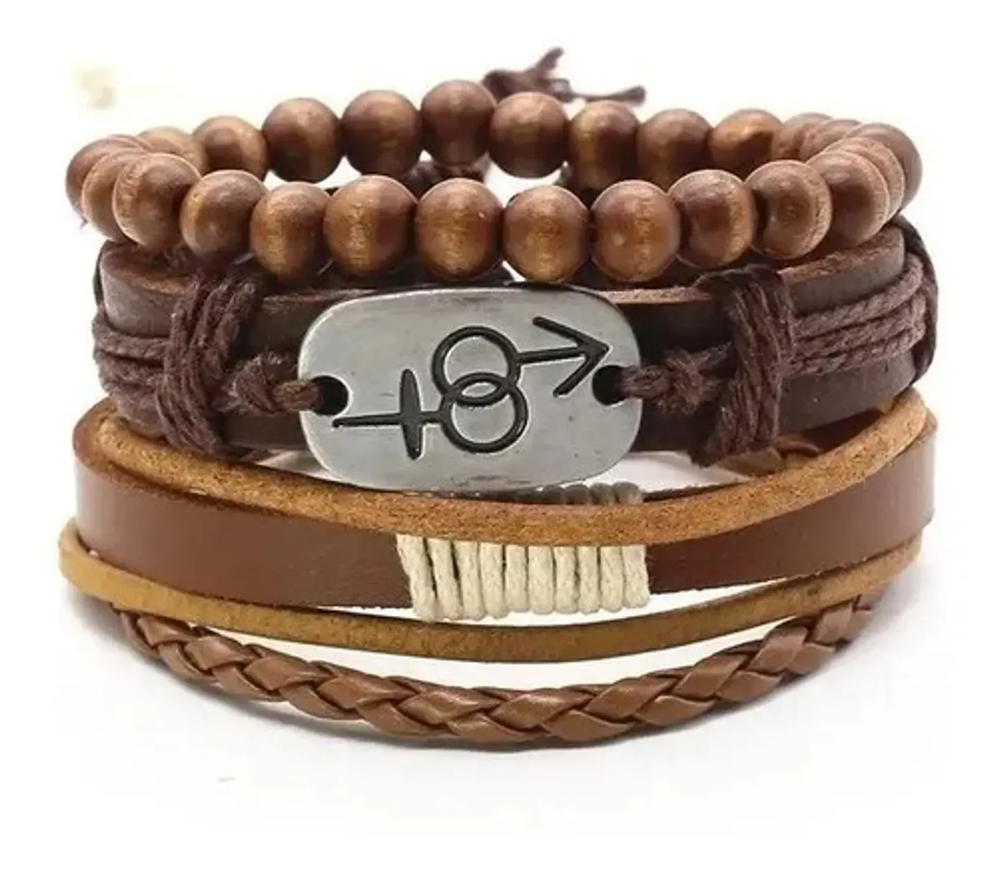 Pulsera Brazalete Manilla Ancla Anzuelo Cuero Hombre Y Mujer 11