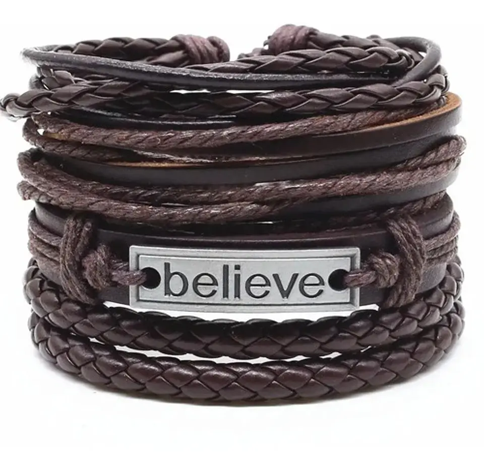 Pulsera Brazalete Manilla Ancla Anzuelo Cuero Hombre Y Mujer 12