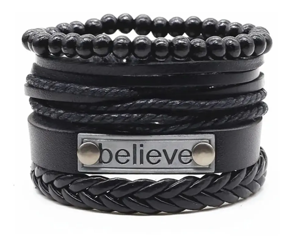 Pulsera Brazalete Manilla Ancla Anzuelo Cuero Hombre Y Mujer 13