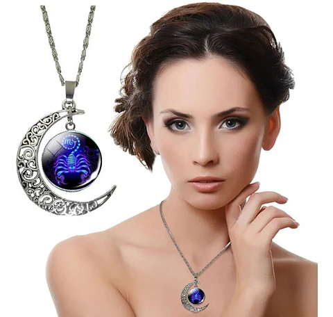 Collar Para Mujer Hombre Cristal Signos Zodiaco Constelación