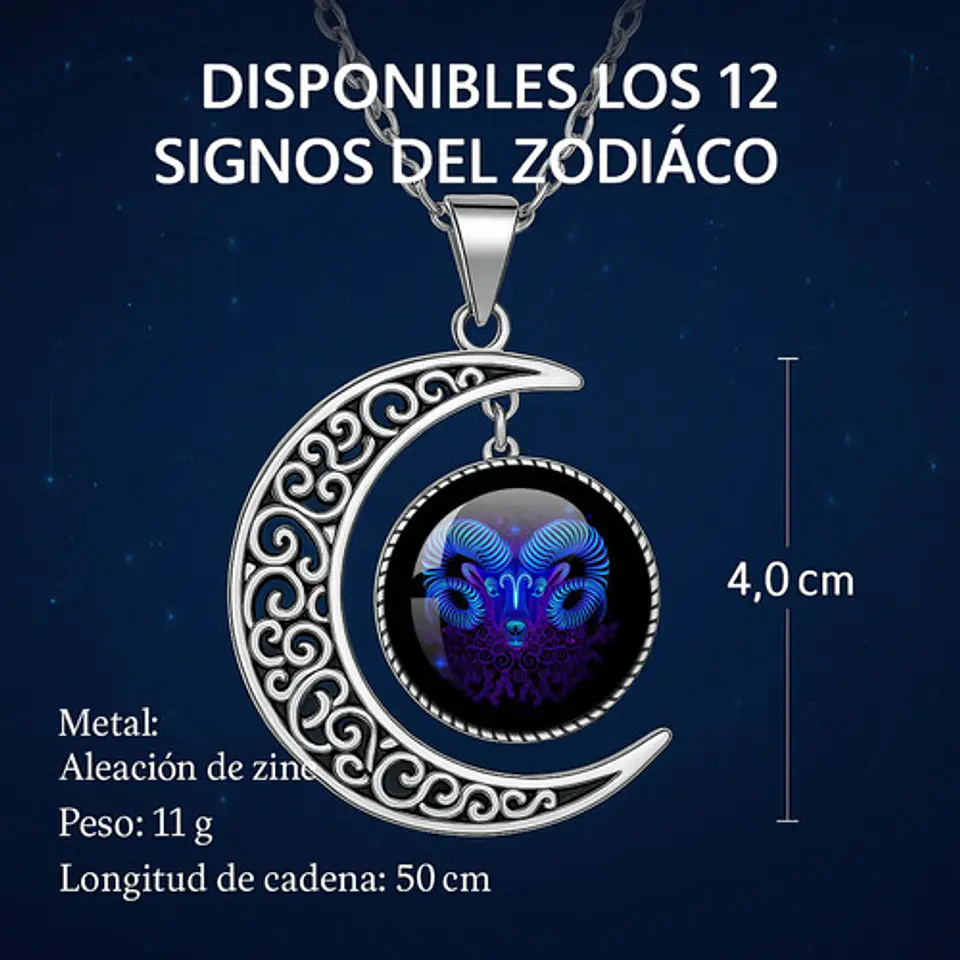 Collar Para Mujer Hombre Cristal Signos Zodiaco Constelación 9