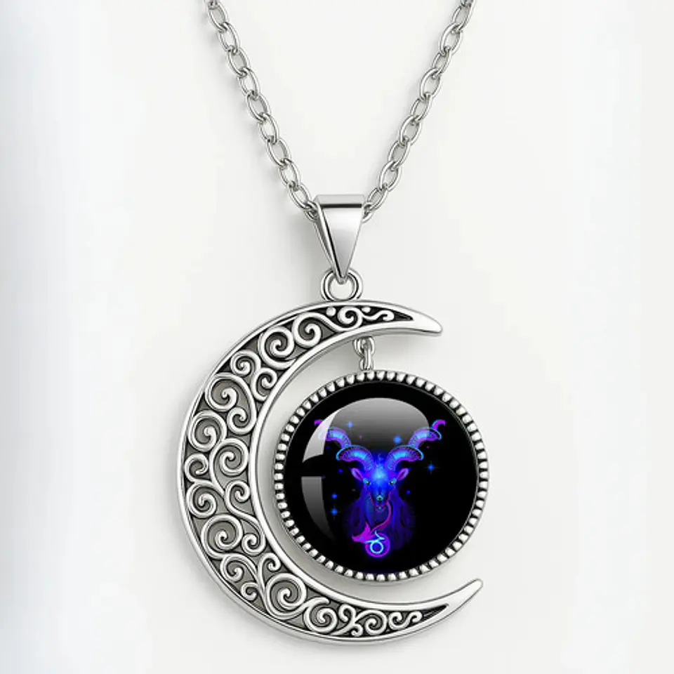 Collar Para Mujer Hombre Cristal Signos Zodiaco Constelación 19