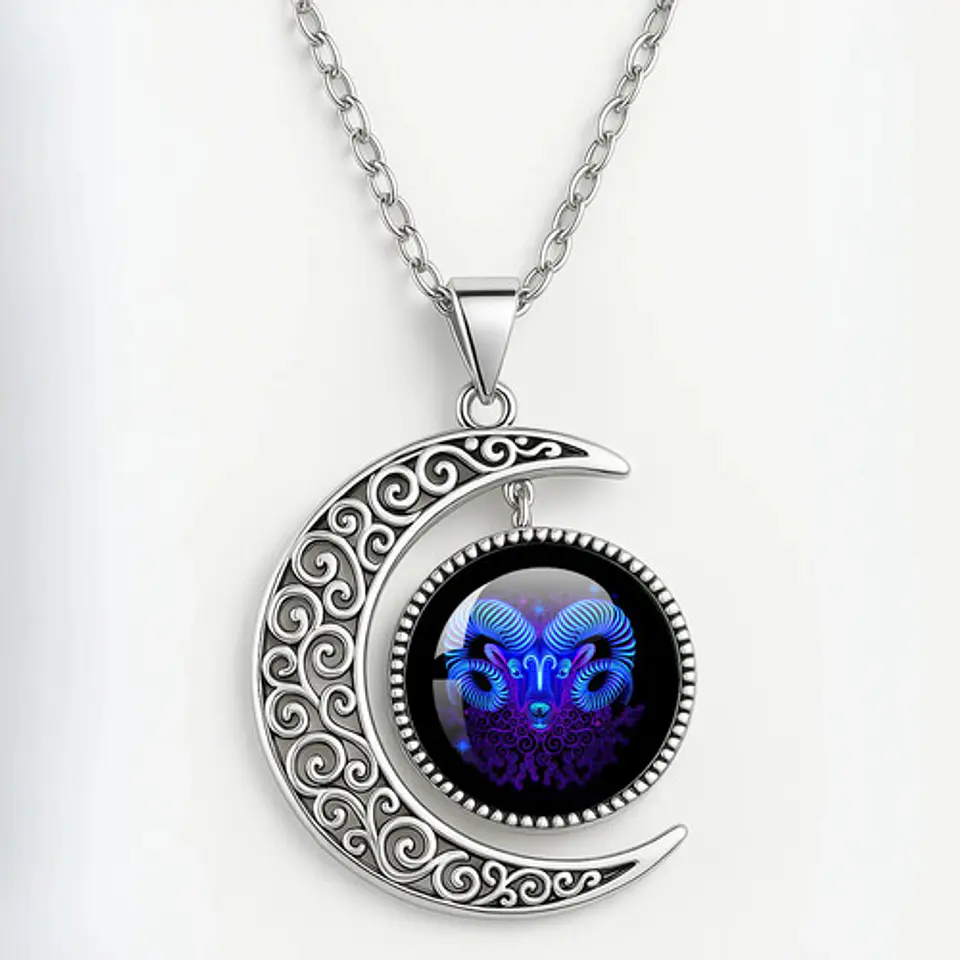 Collar Para Mujer Hombre Cristal Signos Zodiaco Constelación 59