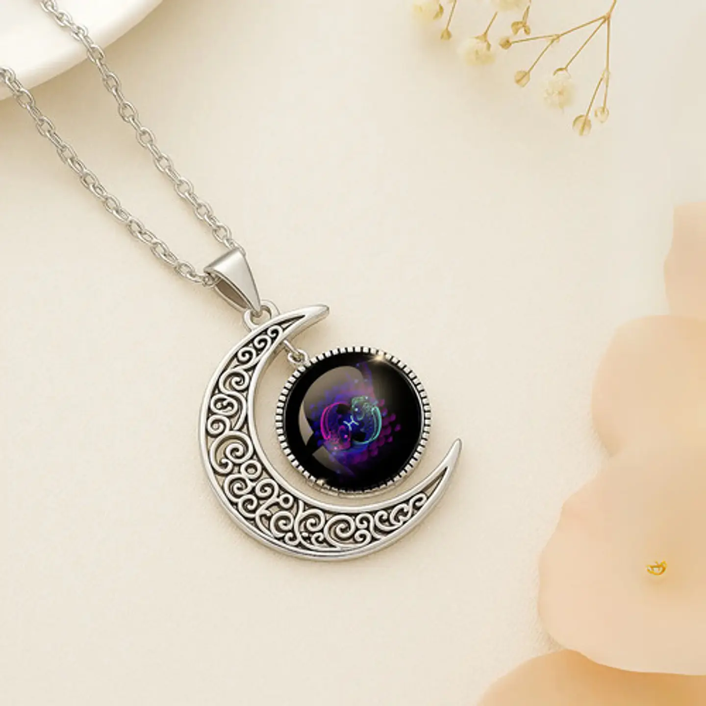Collar Para Mujer Hombre Cristal Signos Zodiaco Constelación 97