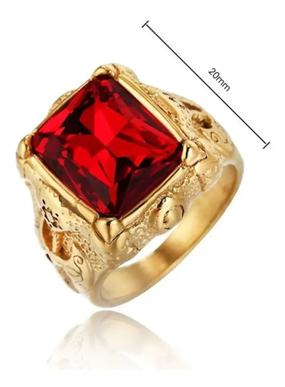 Anillo Piedra Color Esmeralda Acero Inoxidable Para Hombre 7