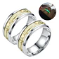 Anillo Argolla Pareja Brilla En La Oscuridad Fluorescente   - Miniatura 1