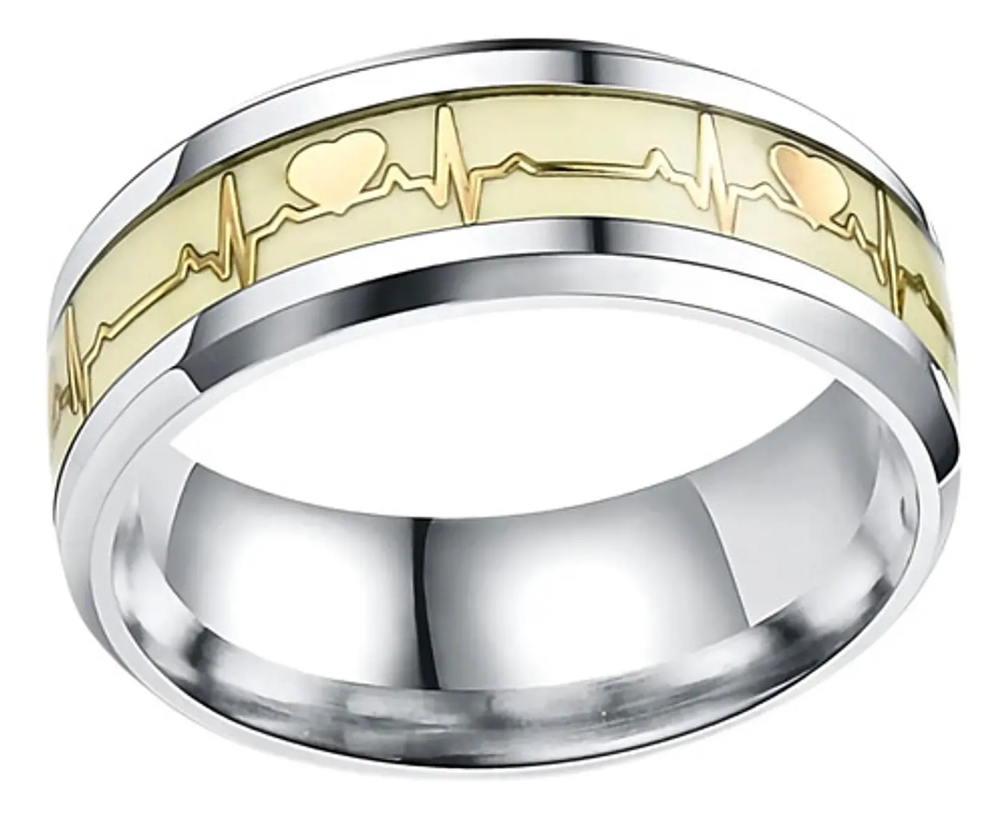 Anillo Argolla Pareja Brilla En La Oscuridad Fluorescente   4