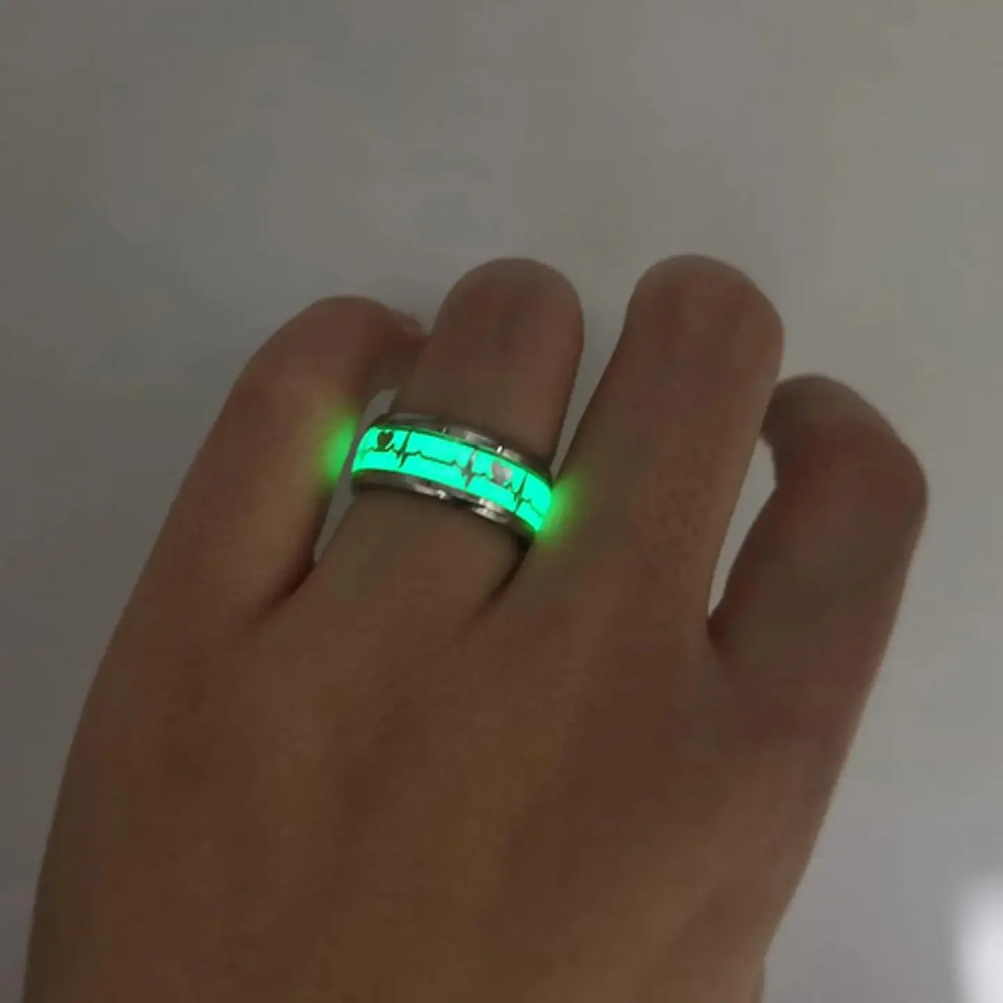 Anillo Argolla Pareja Brilla En La Oscuridad Fluorescente   8