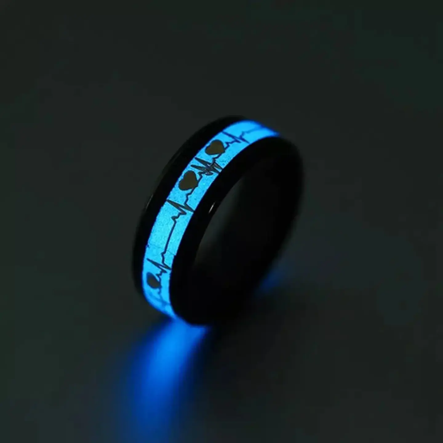 Anillo Argolla Pareja Brilla En La Oscuridad Fluorescente   19