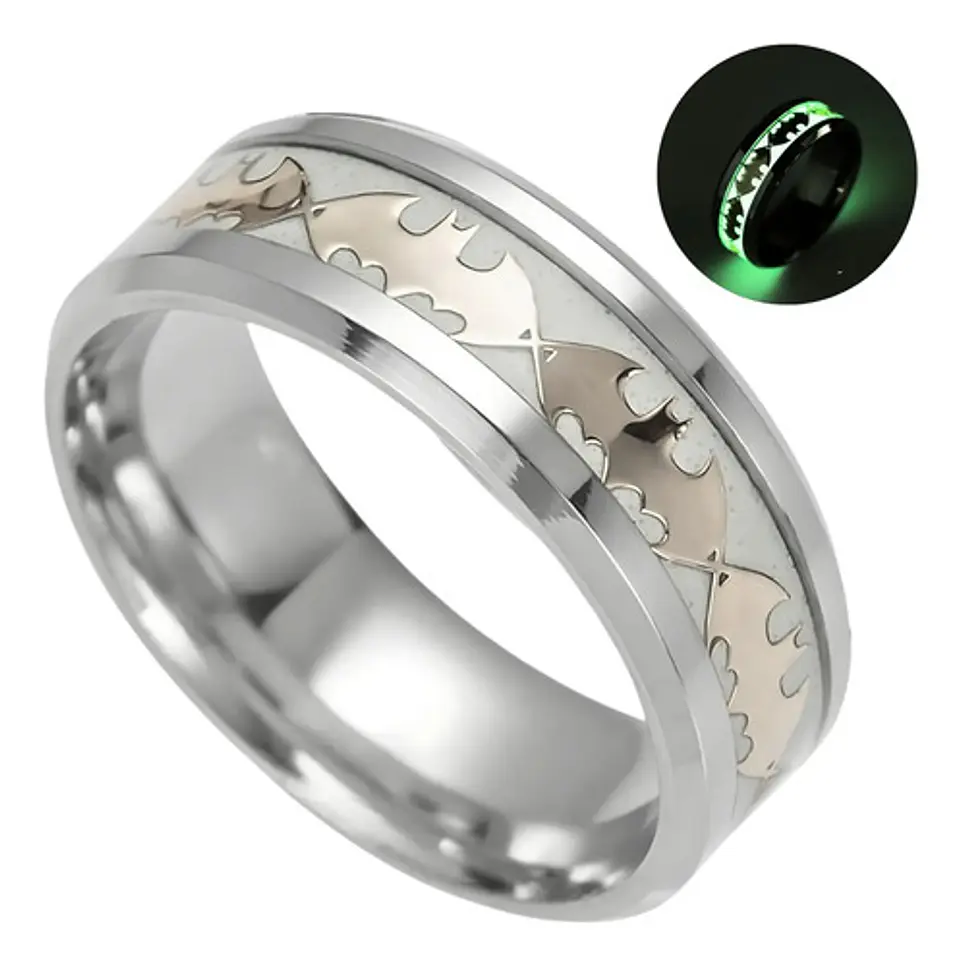 Anillo Batman Brilla En La Oscuridad Fluorescente Hombre   5