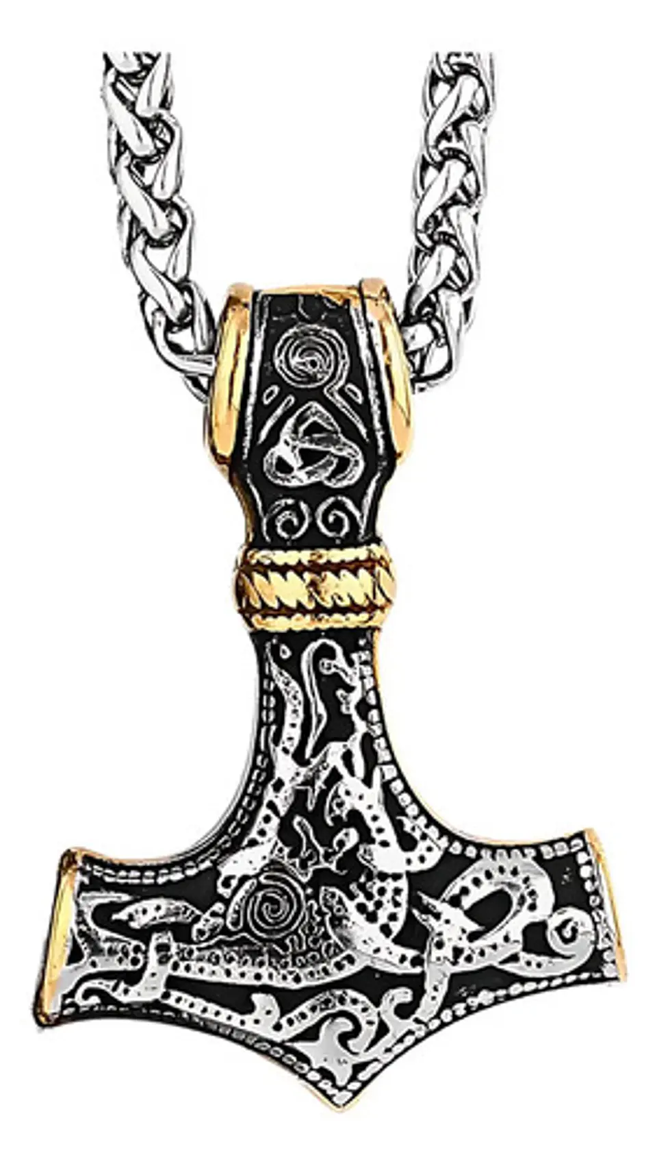 Collar Martillo Thor Vikingo Acero Inoxidable Thor Hombre 1