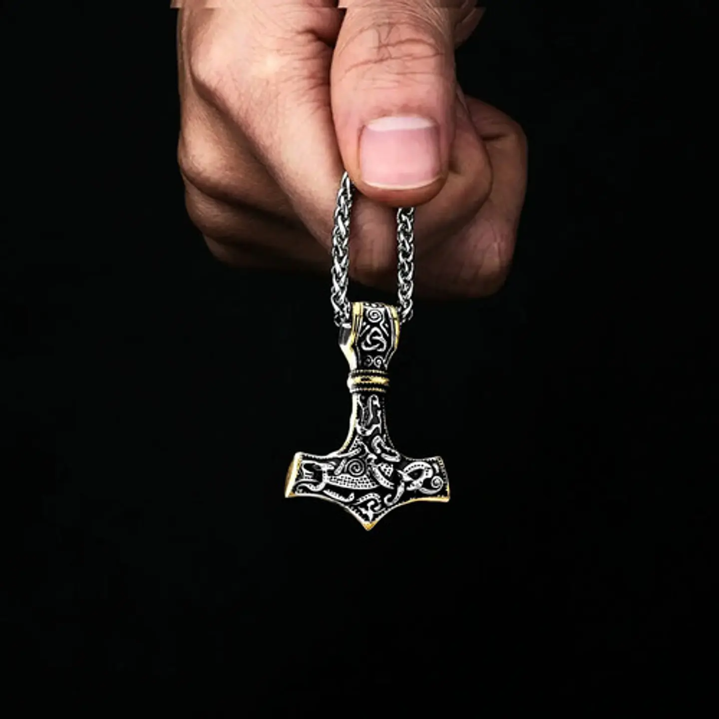 Collar Martillo Thor Vikingo Acero Inoxidable Thor Hombre 6