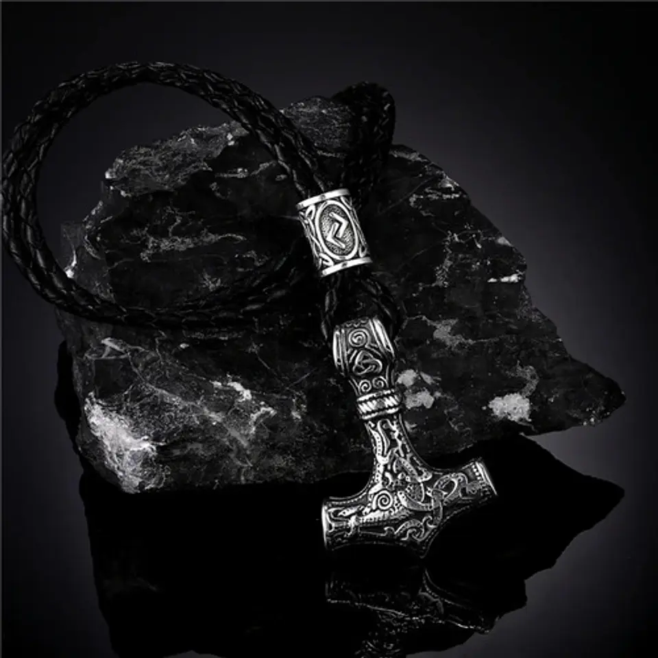 Collar Martillo Thor Vikingo Acero Inoxidable Thor Hombre 11