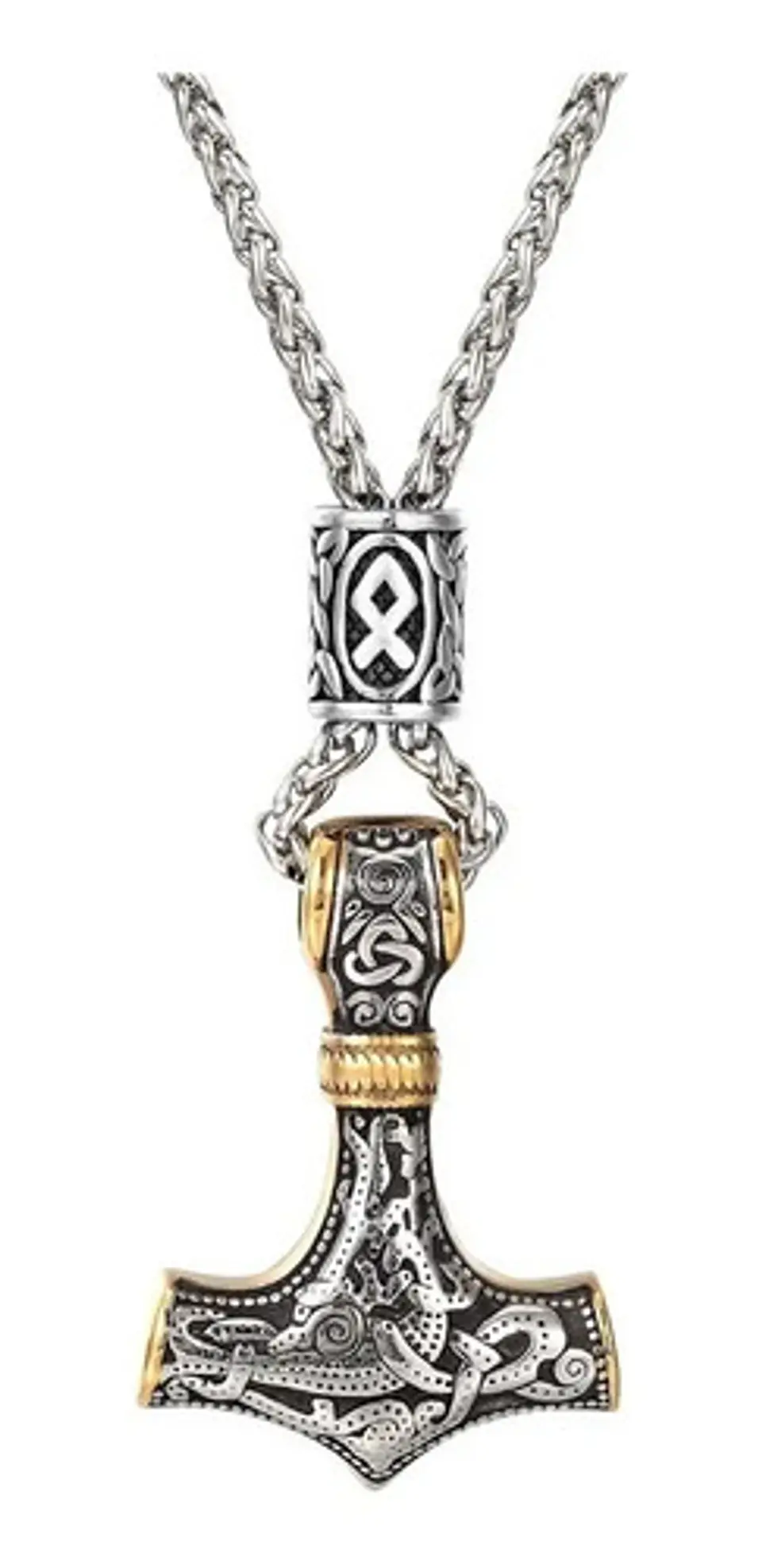 Collar Martillo Thor Vikingo Acero Inoxidable Thor Hombre 12