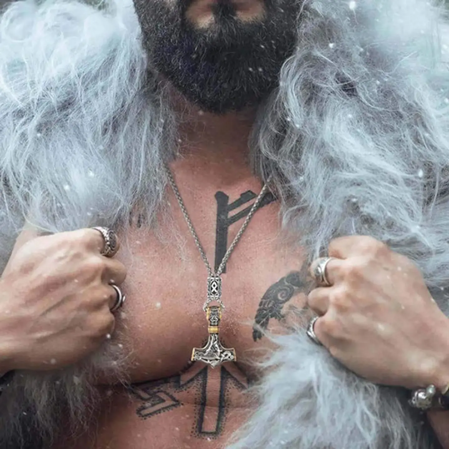 Collar Martillo Thor Vikingo Acero Inoxidable Thor Hombre 14