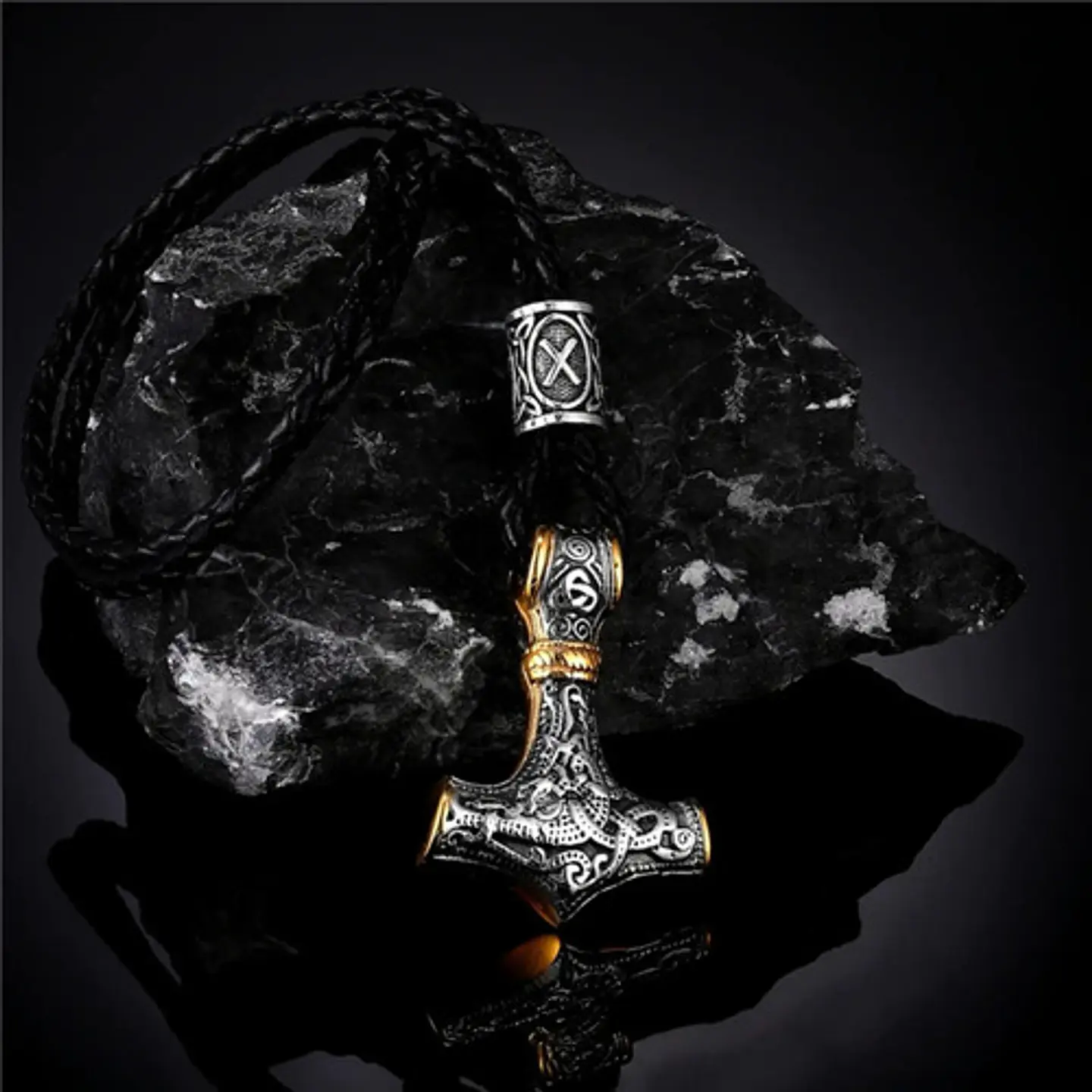 Collar Martillo Thor Vikingo Acero Inoxidable Thor Hombre 21