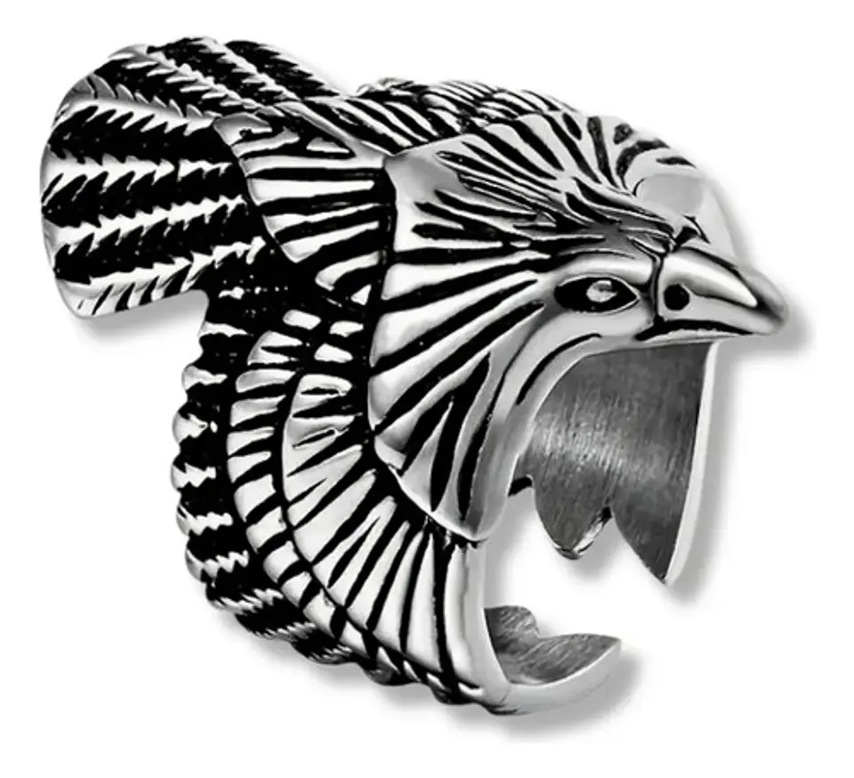 Anillo Color Plata, Color Oro Acero Inoxidable Águila Hombre 1