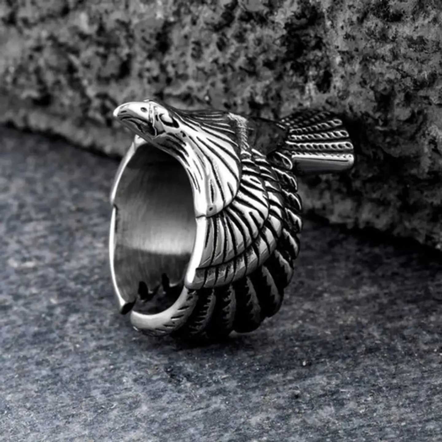 Anillo Color Plata, Color Oro Acero Inoxidable Águila Hombre 5