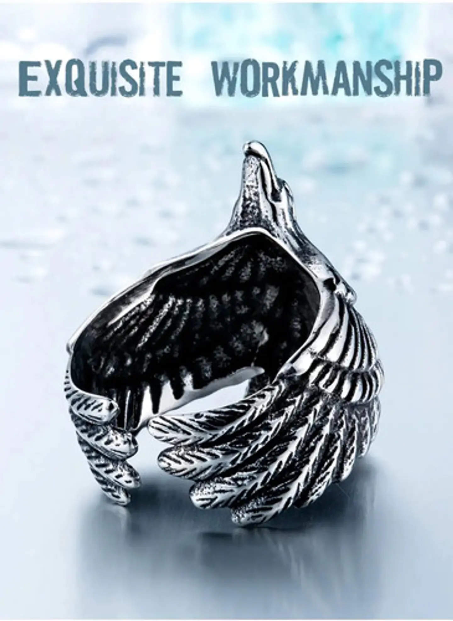 Anillo Color Plata, Color Oro Acero Inoxidable Águila Hombre 8