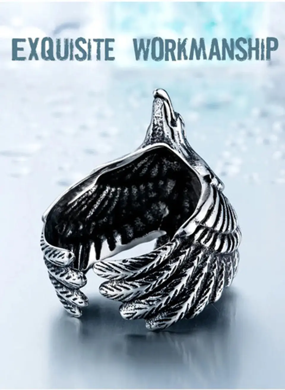 Anillo Color Plata, Color Oro Acero Inoxidable Águila Hombre 8