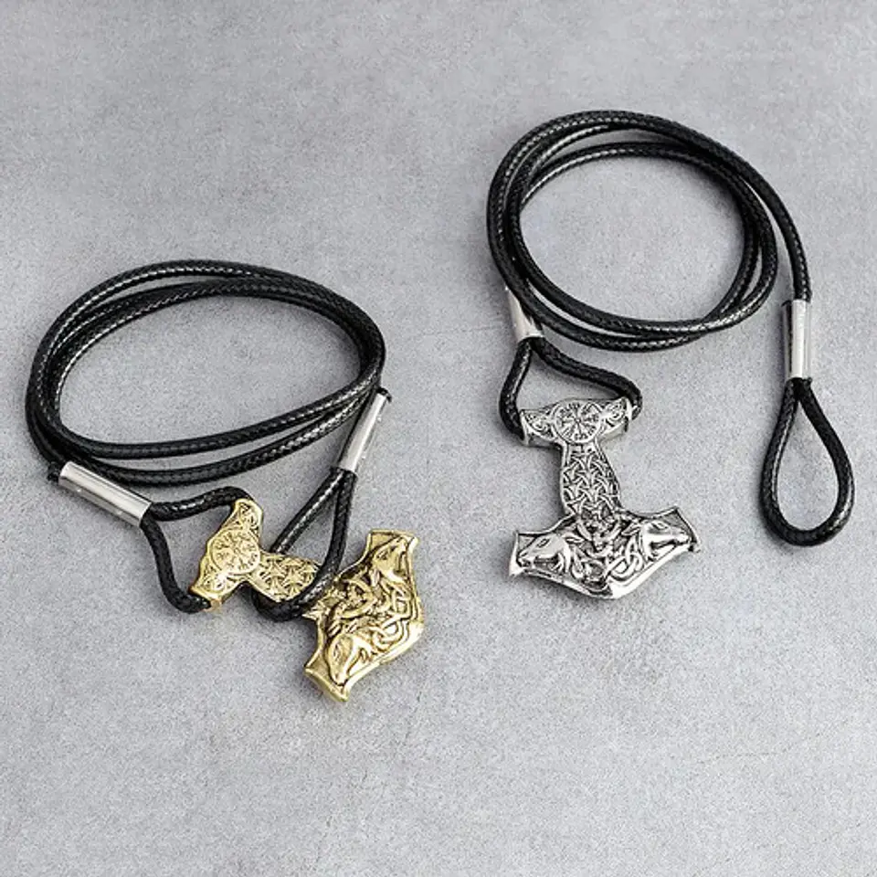 Pulsera Brazalete Manilla Mjolnir Martillo Vikingo Hombres 9