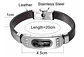 Pulsera Brazalete Placa Lisa Cuero Acero Inoxidable Hombre  - Miniatura 5
