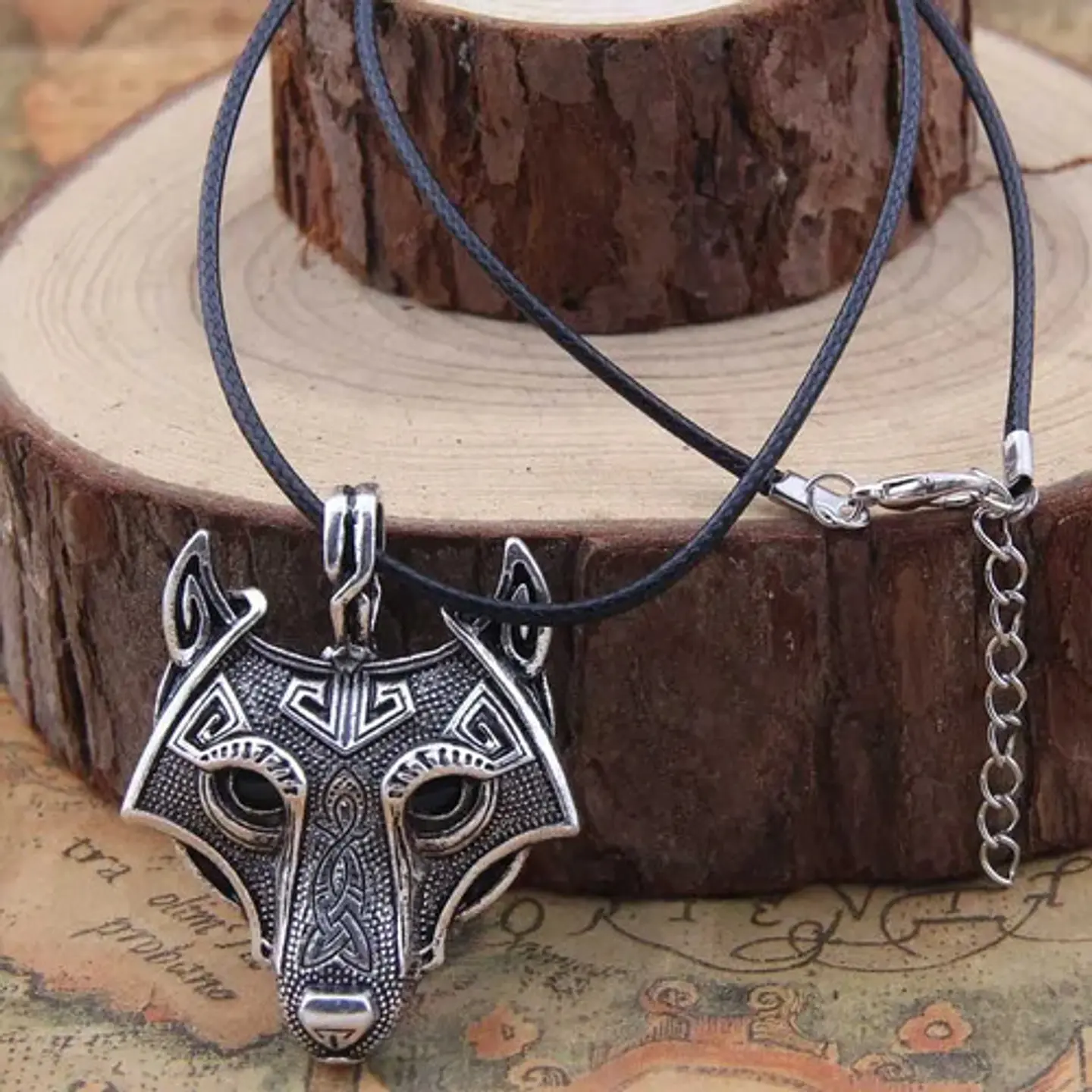 Collar Colgante Lobo Vikingo Nórdico Celta Para Hombre Mujer 2