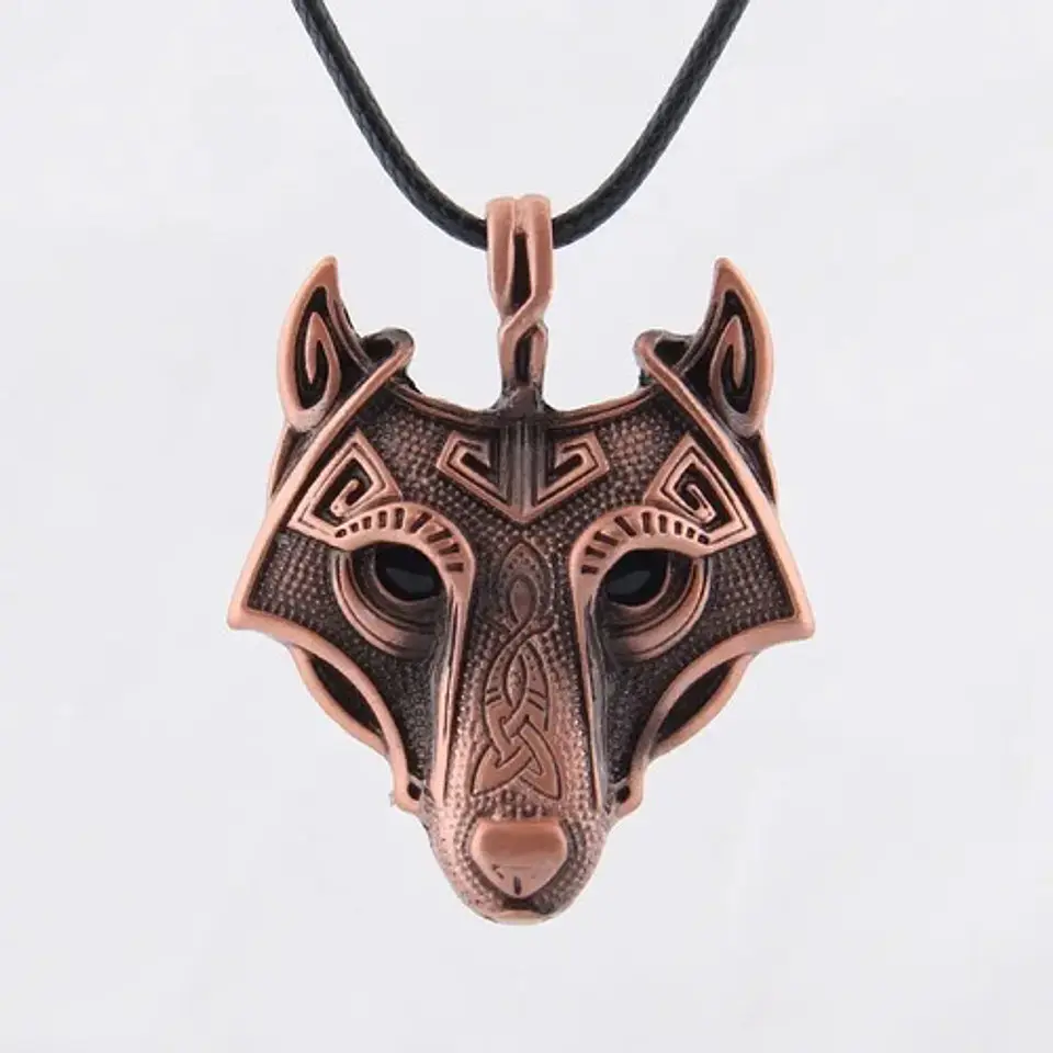 Collar Colgante Lobo Vikingo Nórdico Celta Para Hombre Mujer 6
