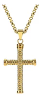 Collar Color Plata Acero Inoxidable Nudo Cruz Militar Hombre - Miniatura 1