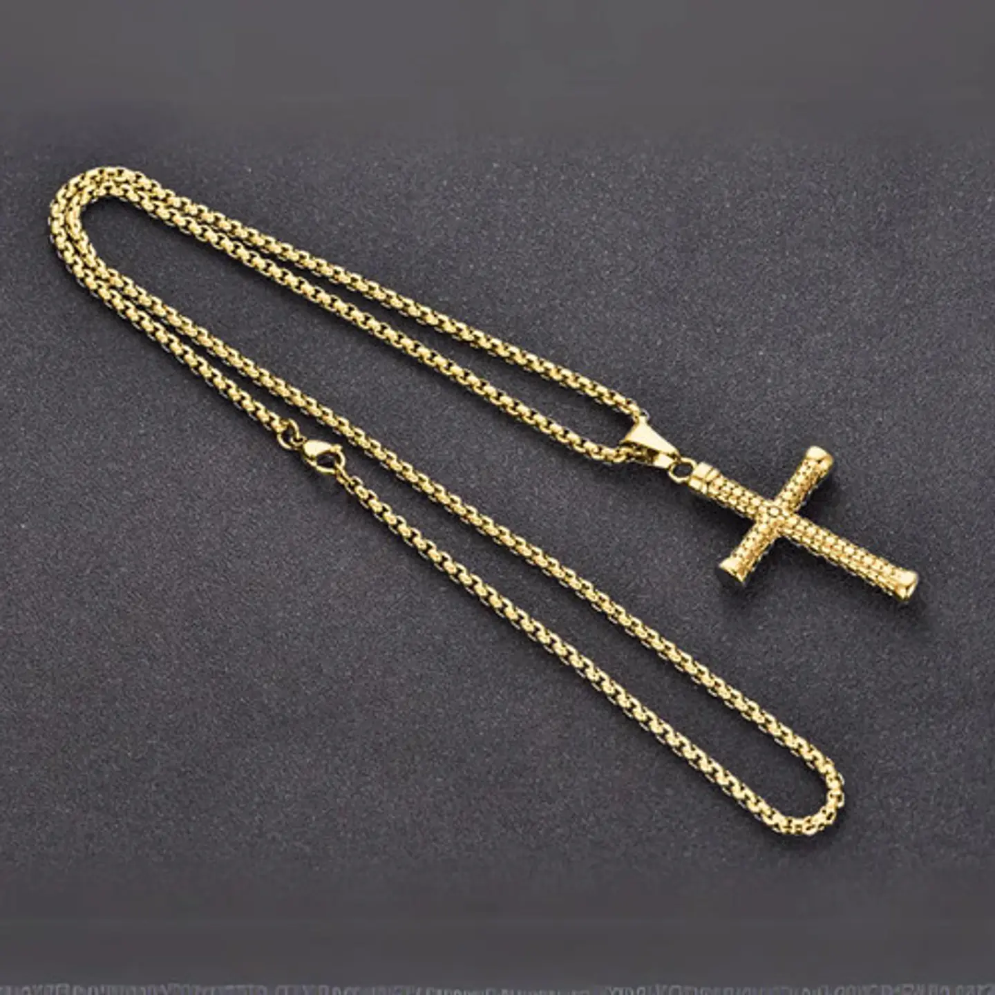 Collar Color Plata Acero Inoxidable Nudo Cruz Militar Hombre 3