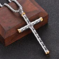 Collar Color Plata Acero Inoxidable Nudo Cruz Militar Hombre - Miniatura 8