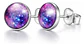 Set Collar Pulsera Aretes Galaxia Nebulosa Media Luna Mujer - Miniatura 3