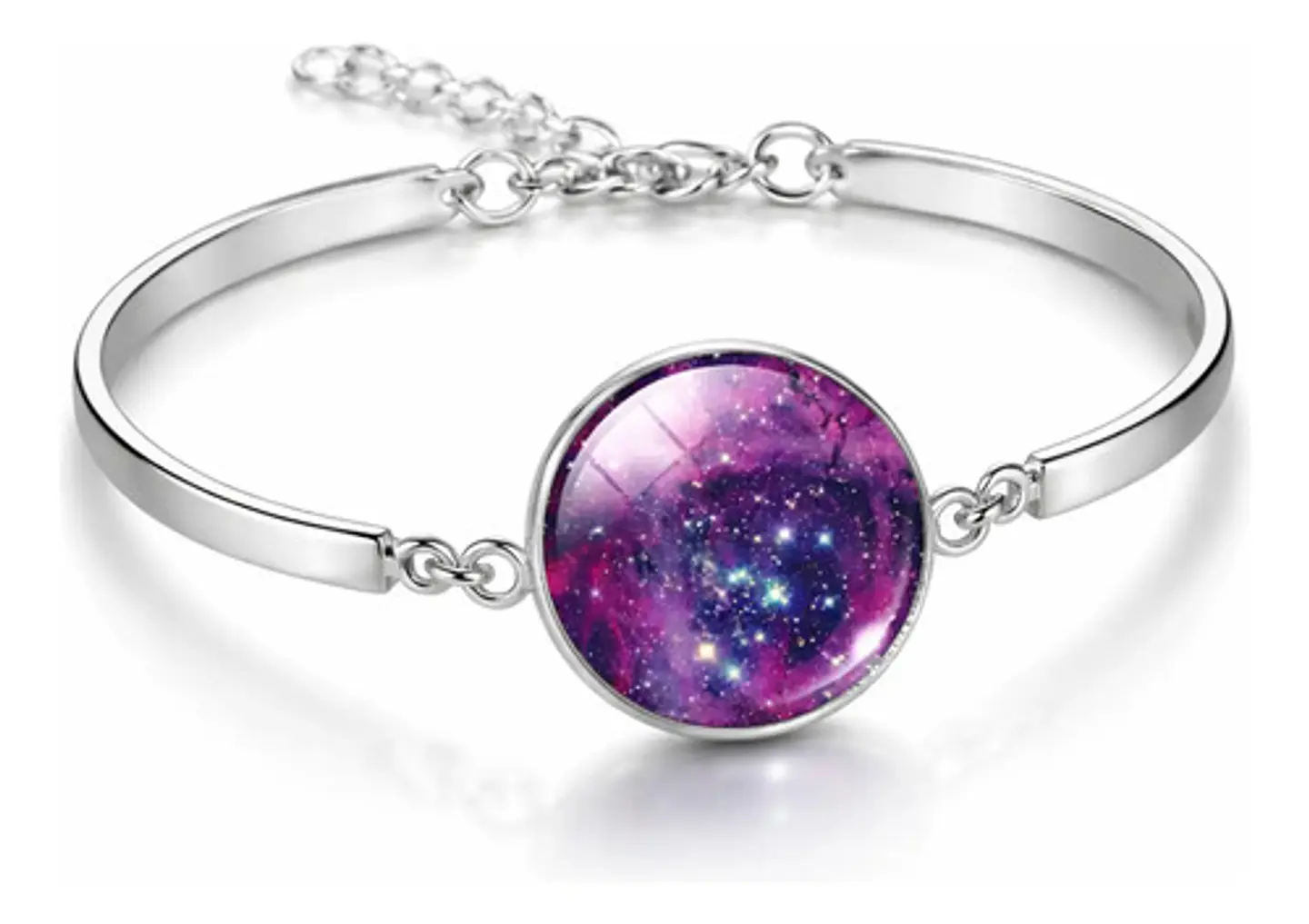 Set Collar Pulsera Aretes Galaxia Nebulosa Media Luna Mujer 4
