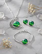Set Collar Pulsera Aretes Galaxia Nebulosa Media Luna Mujer - Miniatura 12