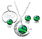 Set Collar Pulsera Aretes Galaxia Nebulosa Media Luna Mujer - Miniatura 13