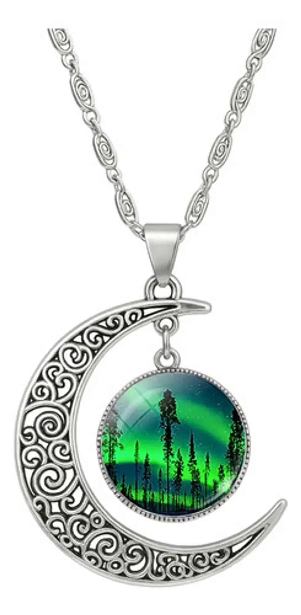 Set Collar Pulsera Aretes Galaxia Nebulosa Media Luna Mujer 14