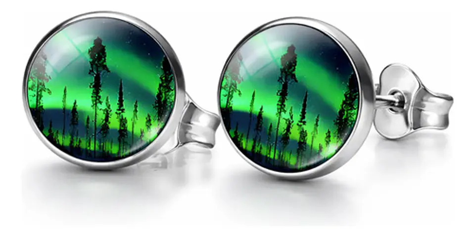Set Collar Pulsera Aretes Galaxia Nebulosa Media Luna Mujer 16