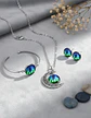 Set Collar Pulsera Aretes Galaxia Nebulosa Media Luna Mujer - Miniatura 19