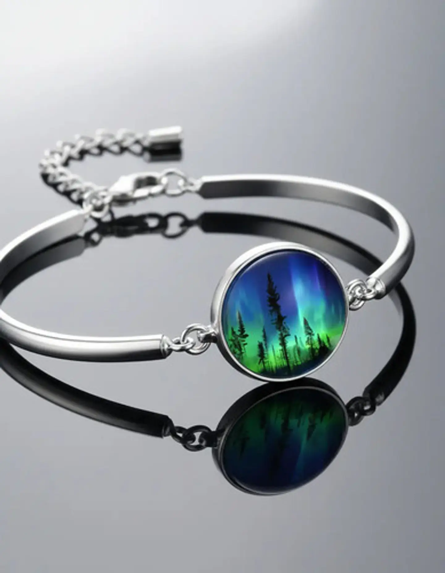 Set Collar Pulsera Aretes Galaxia Nebulosa Media Luna Mujer 21