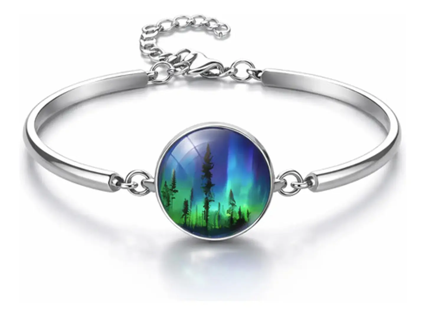 Set Collar Pulsera Aretes Galaxia Nebulosa Media Luna Mujer 23