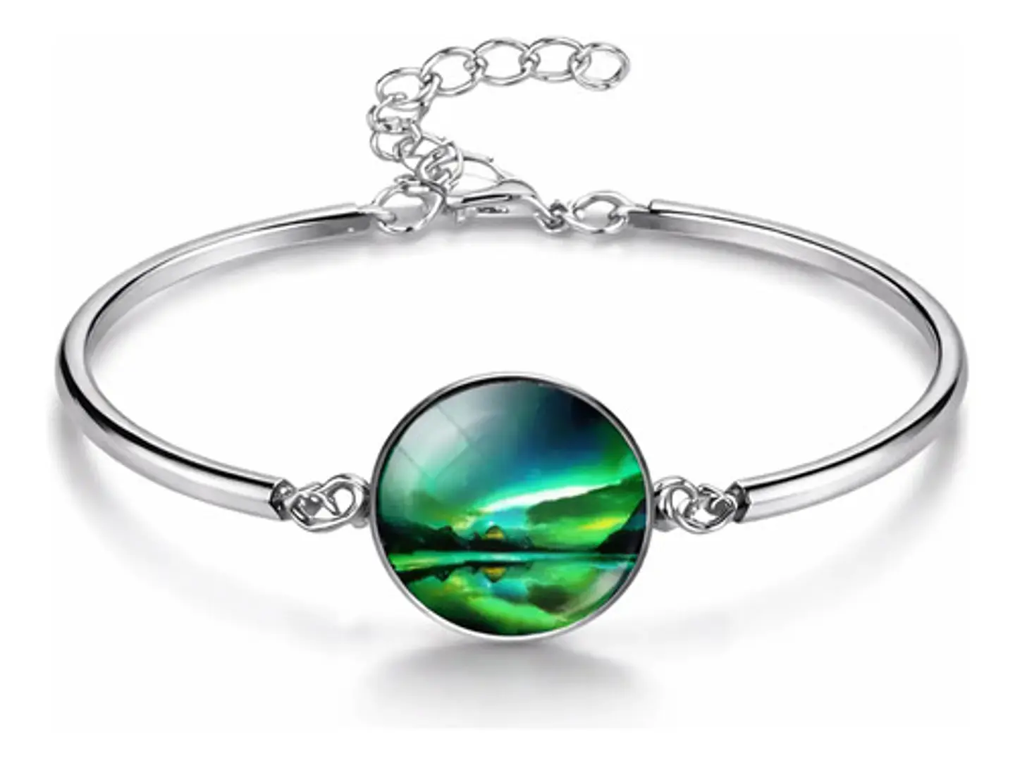 Set Collar Pulsera Aretes Galaxia Nebulosa Media Luna Mujer 26