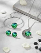 Set Collar Pulsera Aretes Galaxia Nebulosa Media Luna Mujer - Miniatura 28