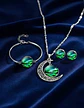 Set Collar Pulsera Aretes Galaxia Nebulosa Media Luna Mujer - Miniatura 32