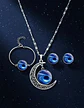Set Collar Pulsera Aretes Galaxia Nebulosa Media Luna Mujer - Miniatura 39