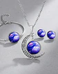 Set Collar Pulsera Aretes Galaxia Nebulosa Media Luna Mujer - Miniatura 46