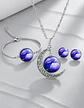 Set Collar Pulsera Aretes Galaxia Nebulosa Media Luna Mujer - Miniatura 47