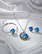 Set Collar Pulsera Aretes Galaxia Nebulosa Media Luna Mujer - Miniatura 49