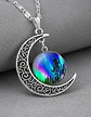 Set Collar Pulsera Aretes Galaxia Nebulosa Media Luna Mujer - Miniatura 50